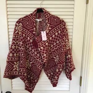 NWT CAbi Fair Isle Poncho Shrug